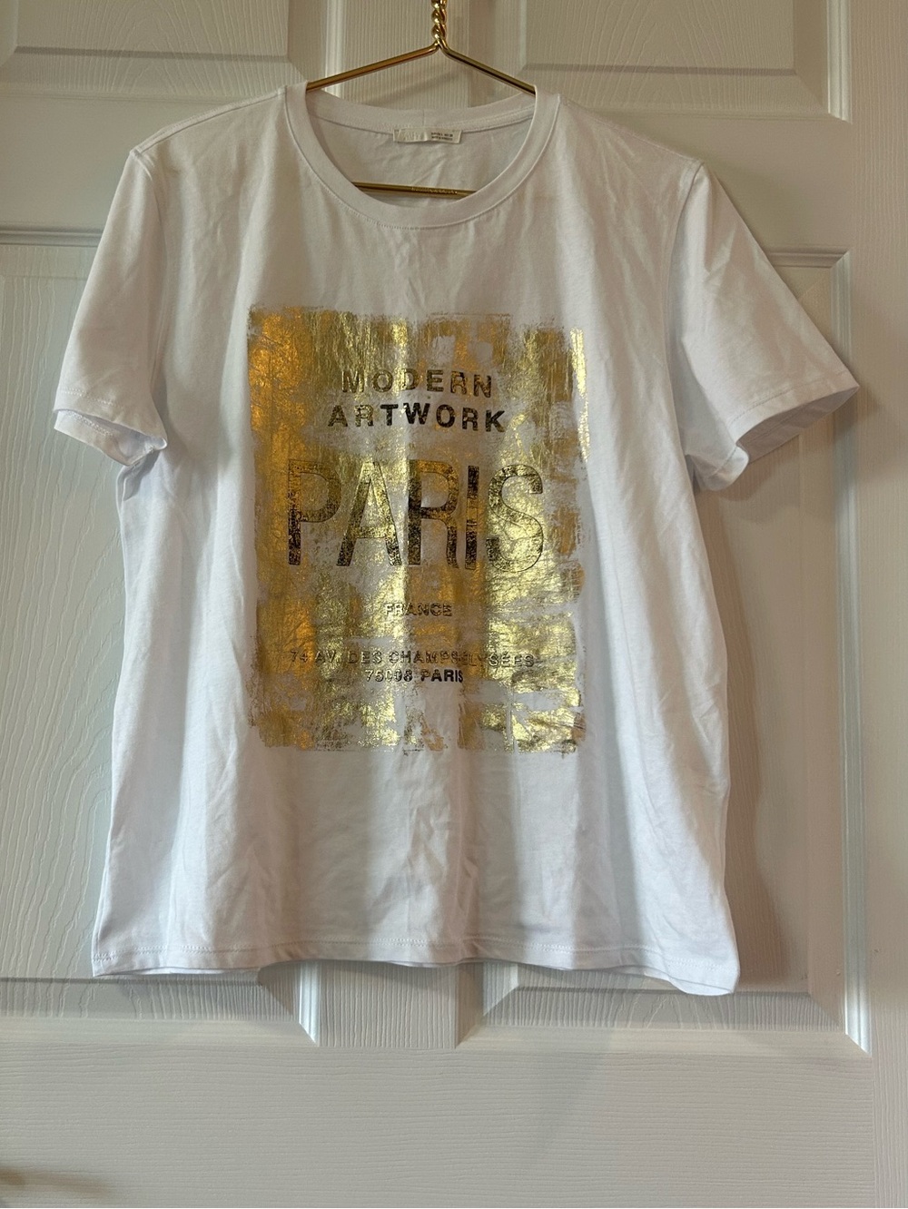 NWOT ZARA Metallic Short Sleeve T-Shirt